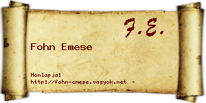 Fohn Emese névjegykártya